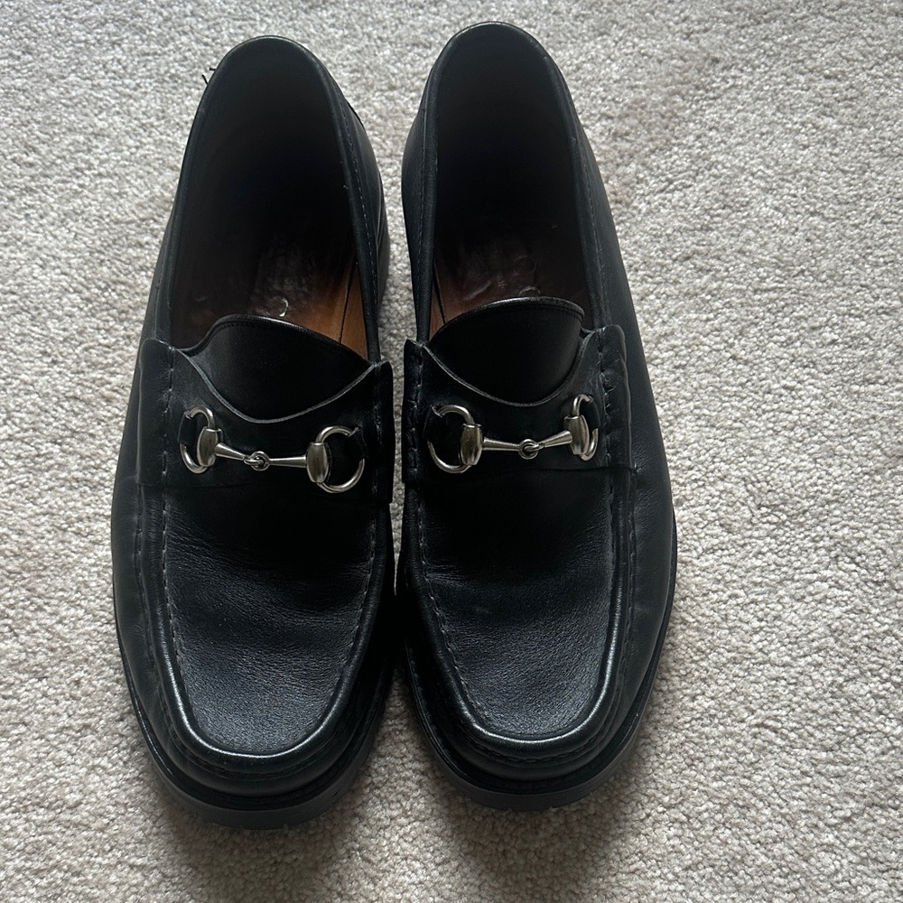 Black Leather GUCCI Men's Loafers